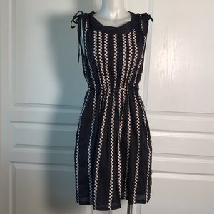 MARC JACOBS BLUE DRAWSTRING EMBROIDERED DRESS